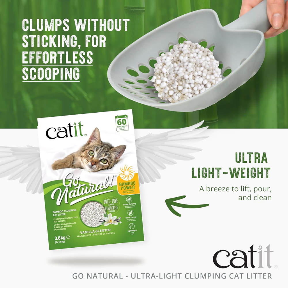 Catit Go Natural! Bamboo Clumping Cat Litter - Vanilla (7.8 lbs)