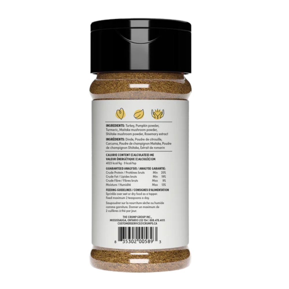 Crumps' Naturals Dog Sprinkles Turkey + Superfood Golds - 3.8 oz