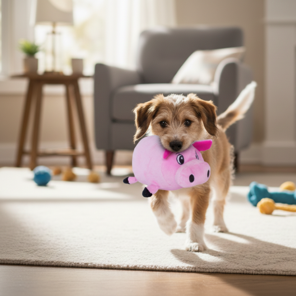 Outward Hound Fatties Pig Pink Plush Toy - Small