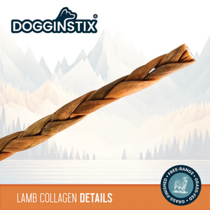 DogginStix Braided Lamb Collagen - 24"