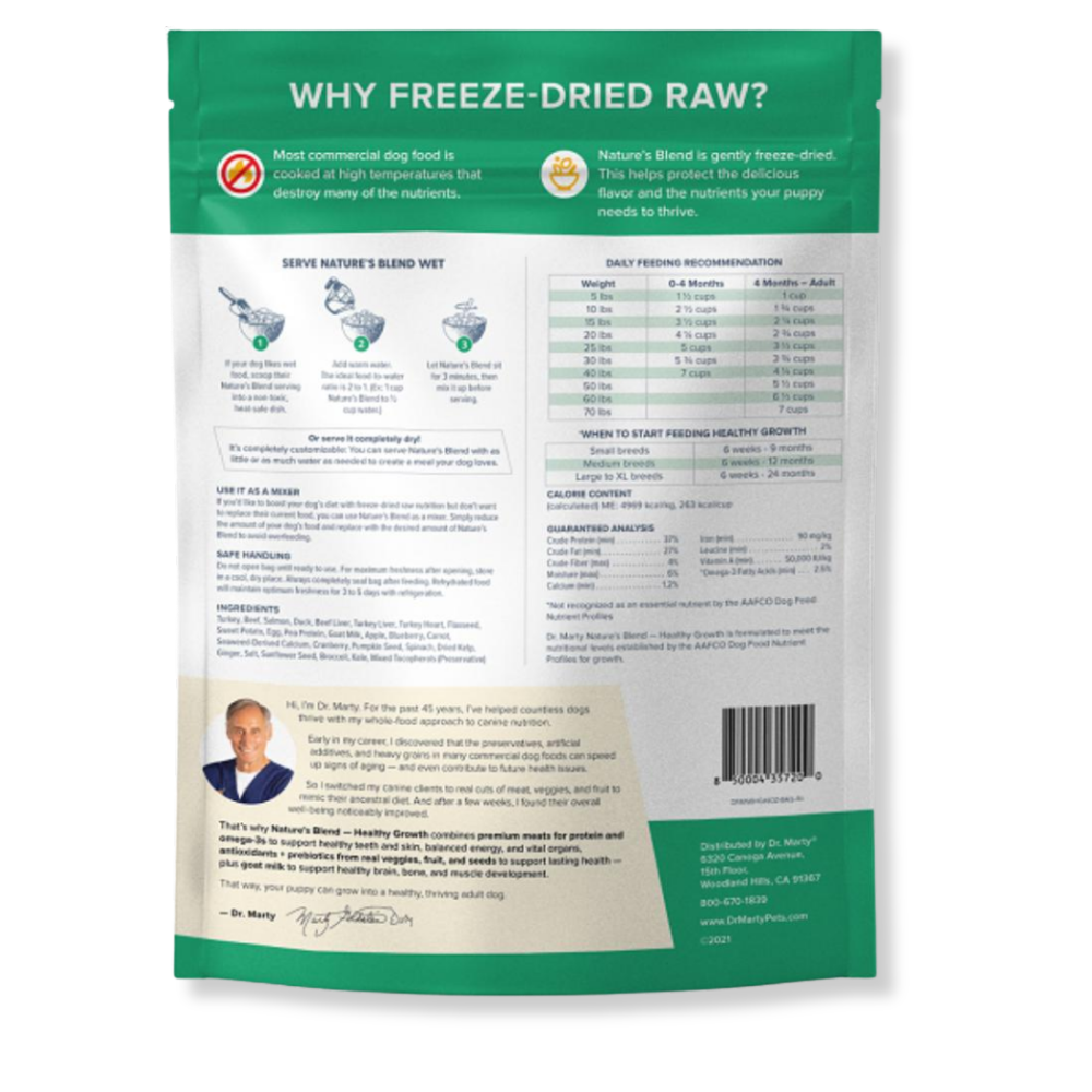 Dr. Marty Nature's Blend Healthy Growth Freeze-Dried Raw Puppy Food - 16 oz