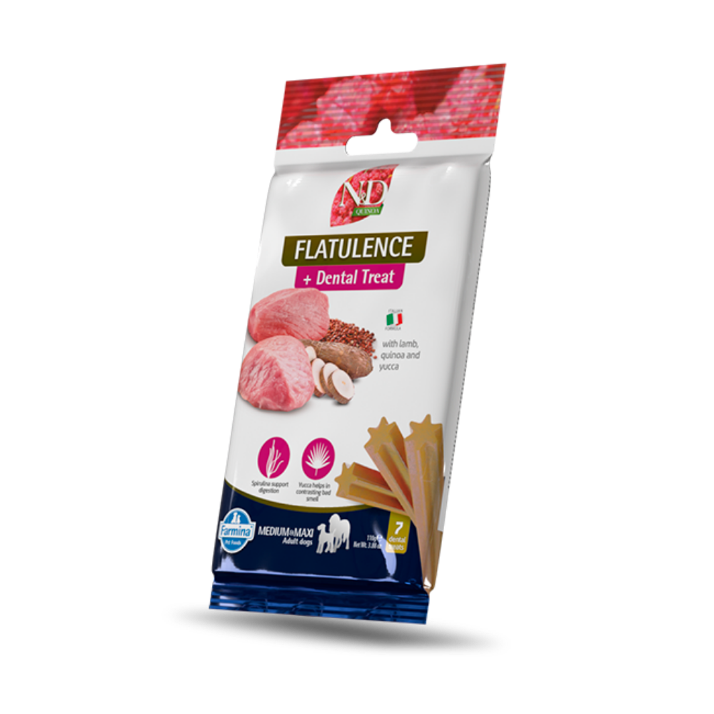 Farmina N&D Flaturelief Dental Treat with Lamb and Quinoa for Medium/Maxi Dogs - 7 Chews