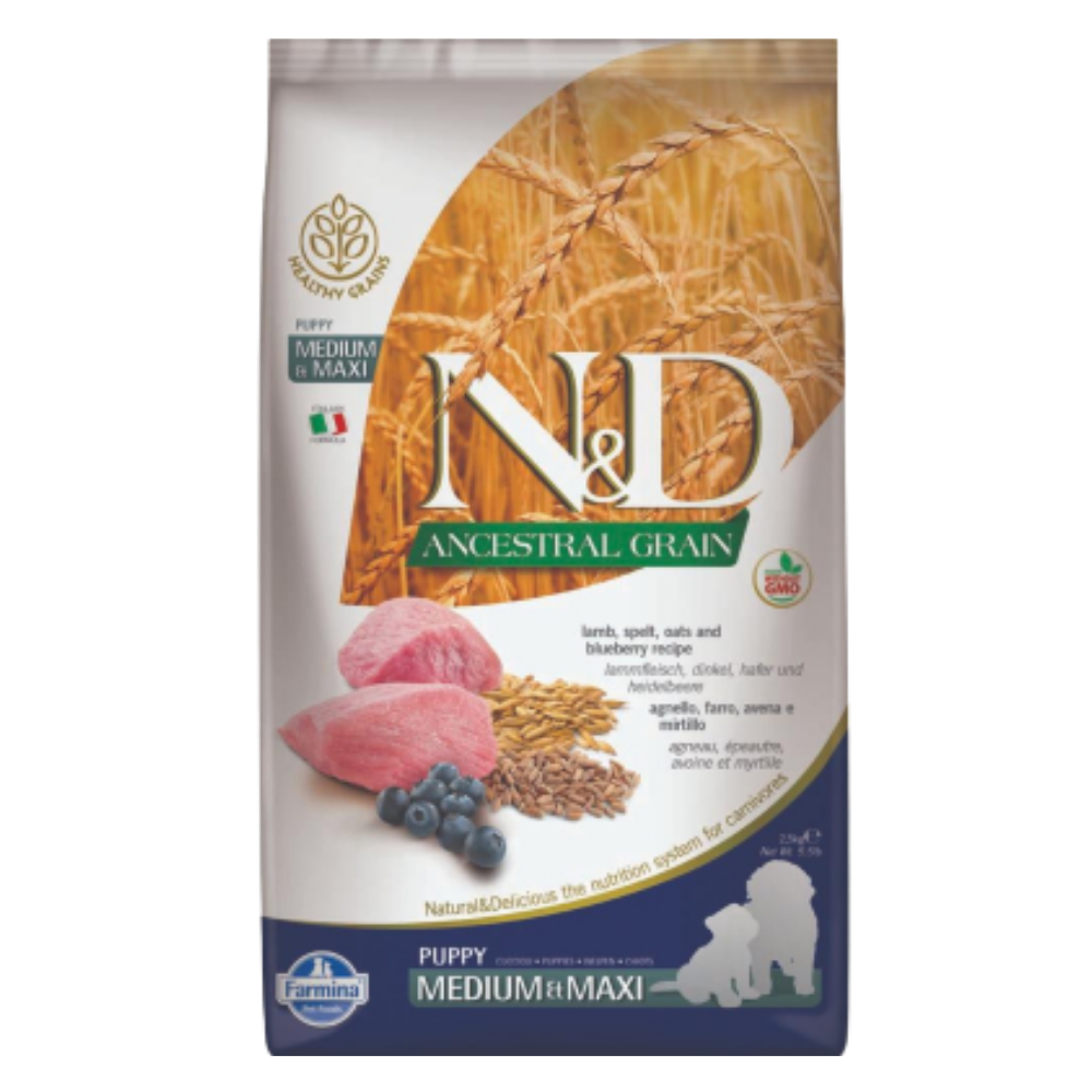 Farmina N&D Lamb & Blueberry Medium & Maxi Puppy 5.5 lb
