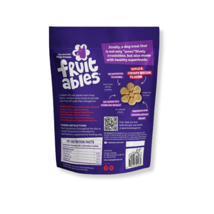 Fruitables Baked Apple Bacon Dog Treats - 7 oz