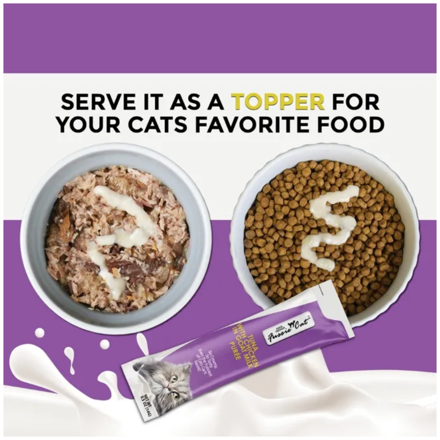 Fussie Cat Goat Milk Purée Treats Tuna with Chicken (4 Tubes)