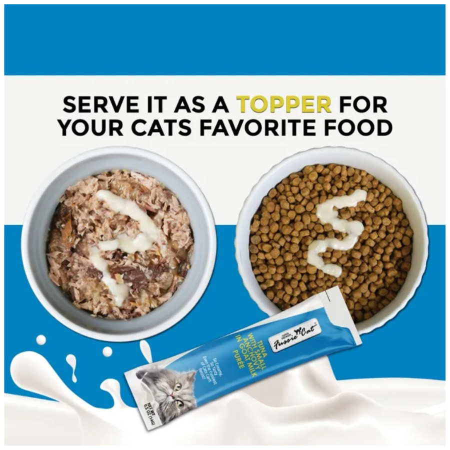 Fussie Cat Goat Milk Purée Treats Tuna with Small Anchovy (4 Tubes)