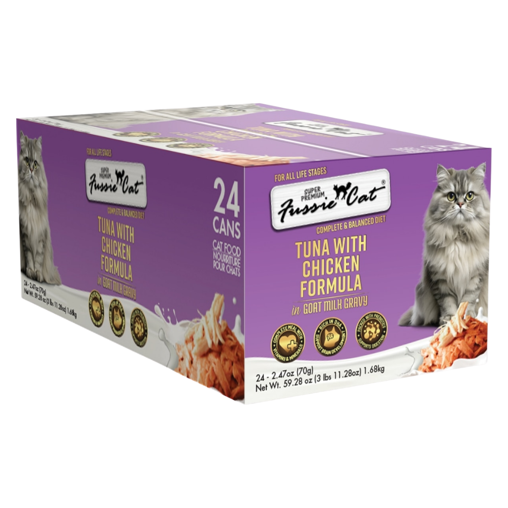 Fussie Cat Tuna with Chicken in Goat Milk Gravy - 2.47 oz (24 Pack)