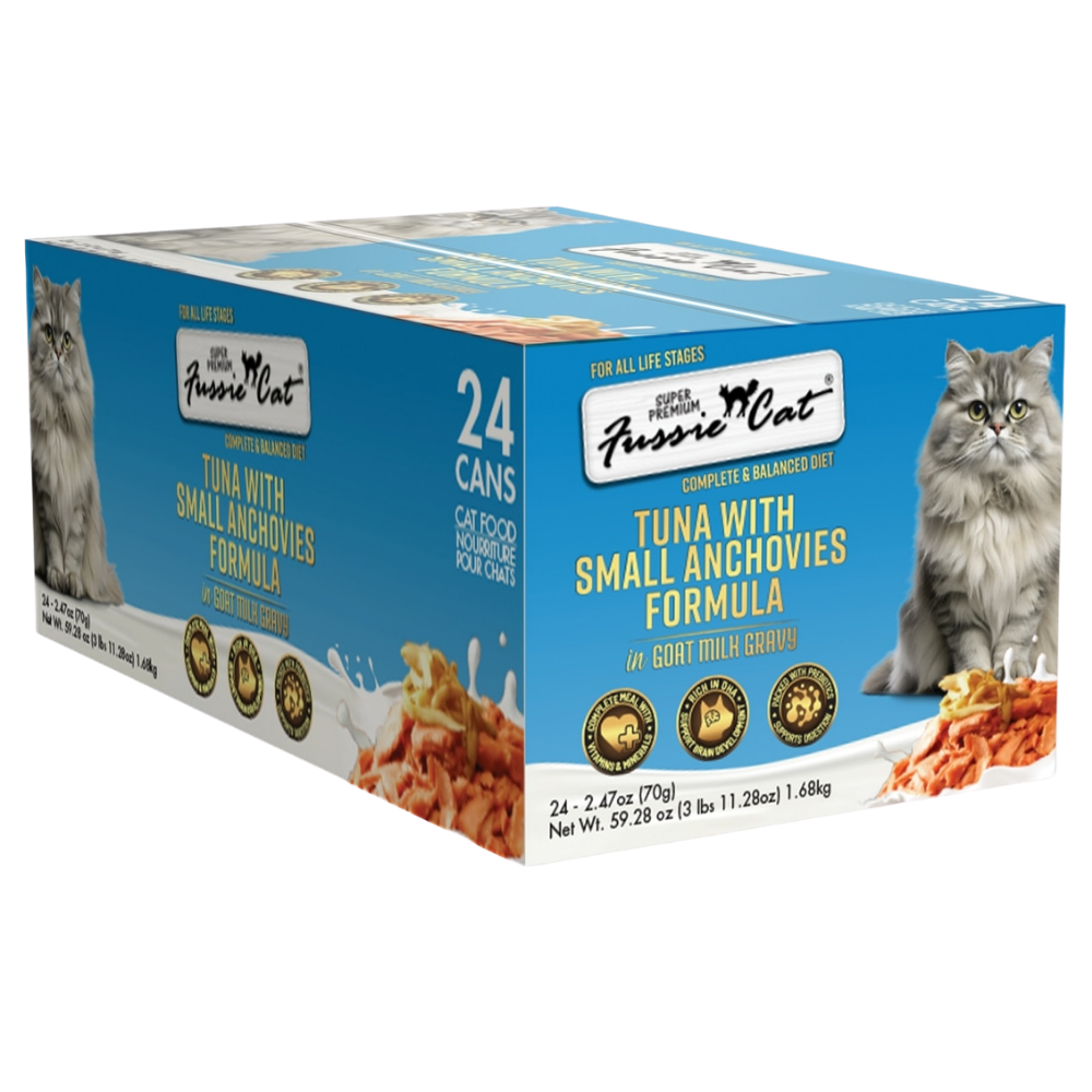 Fussie Cat Tuna with Small Anchovies in Goat Milk Gravy - 2.47 oz (24 Pack)
