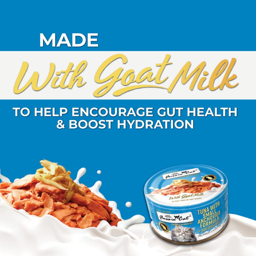 Fussie Cat Tuna with Small Anchovies in Goat Milk Gravy - 2.47 oz (24 Pack)
