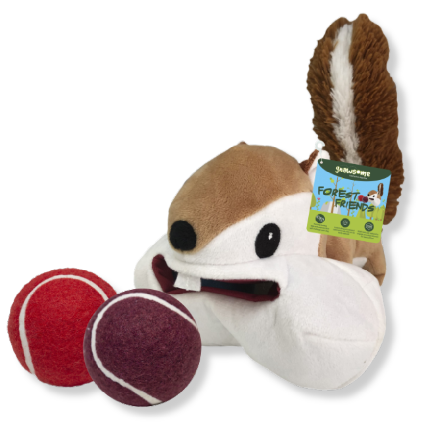 Gnawsome Forest Friends 3-in-1 Tennis Ball Squirrel