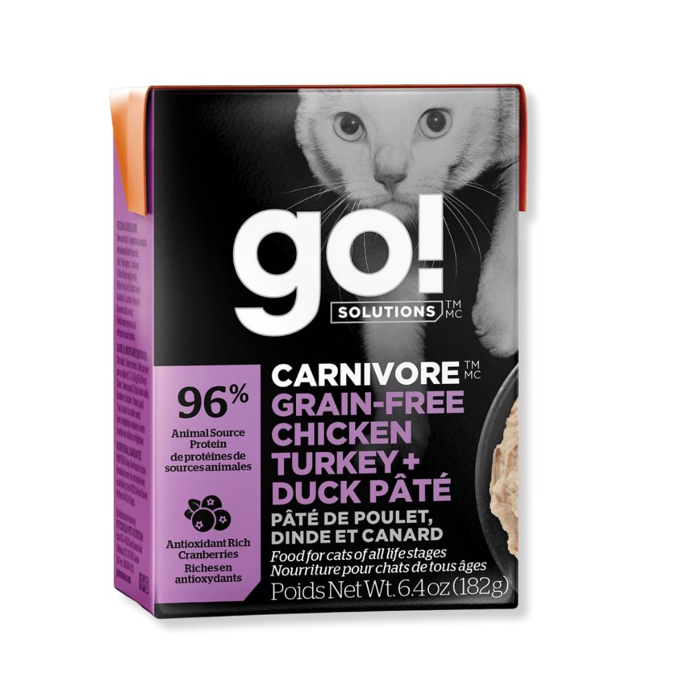 Go! Solutions Carnivore Chicken, Turkey and Duck Pate for Cats - 6.4 oz