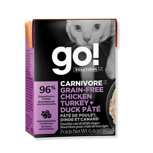 Go! Solutions Carnivore Chicken, Turkey and Duck Pate for Cats - 6.4 oz