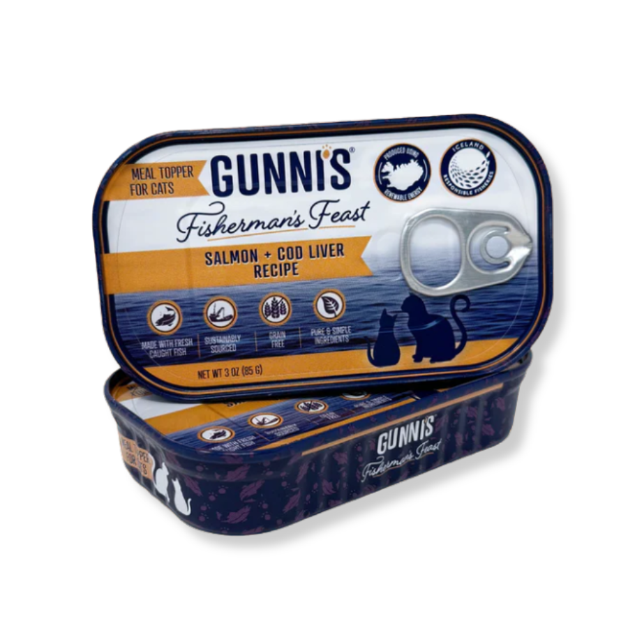Gunnis Pet Salmon and Cod Liver Food Topper for Cats - 3 oz