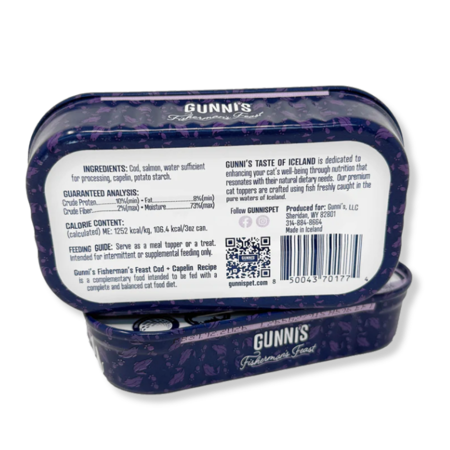 Gunnis Pet Cod and Capelin Food Topper for Cats - 3 oz