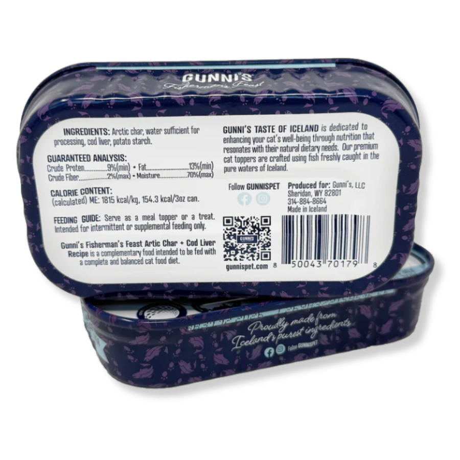 Gunnis Pet Arctic Char and Cod Liver Food Topper for Cats - 3 oz