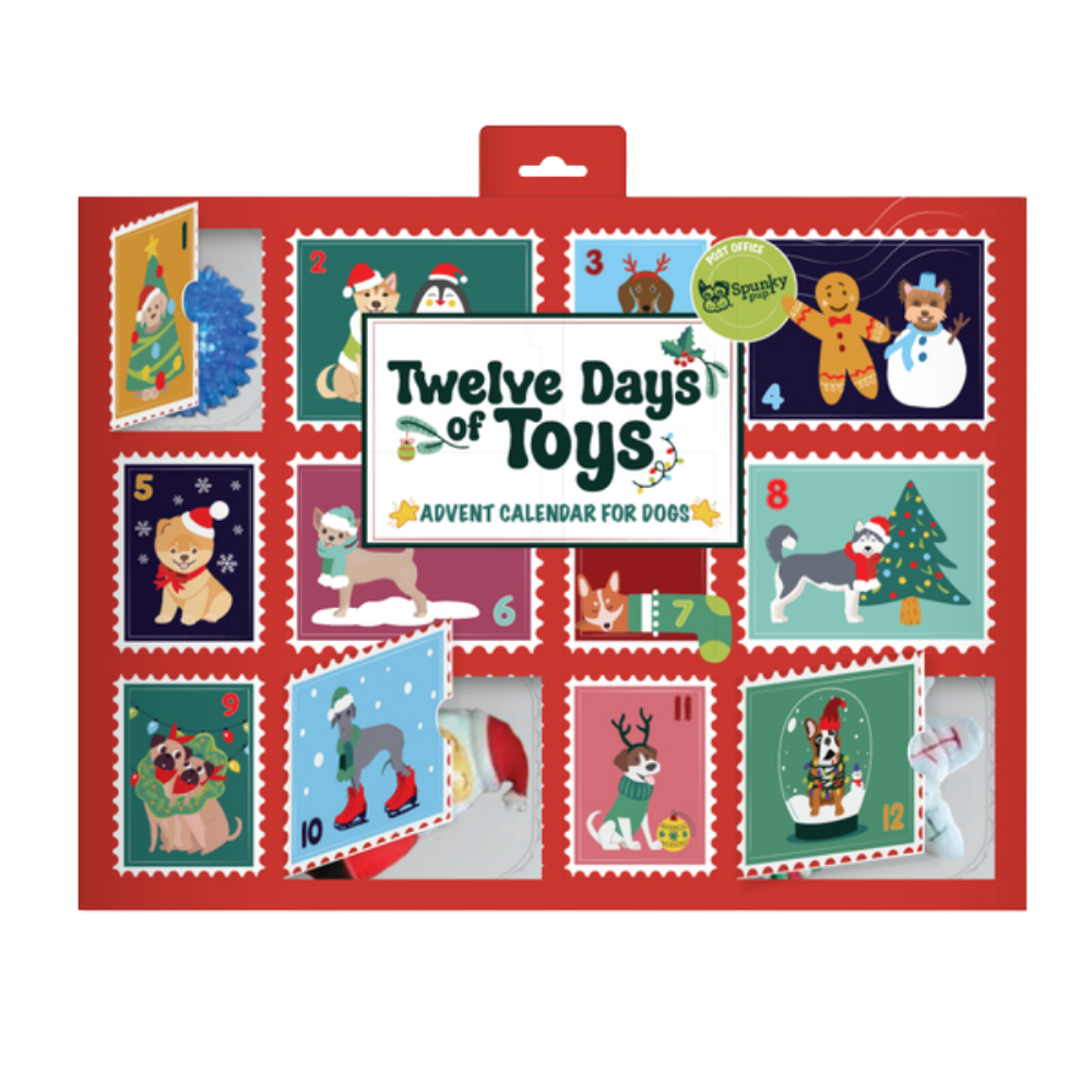 Spunky Pup Holiday Advent Calendar for Dogs - 25 Days of Toys