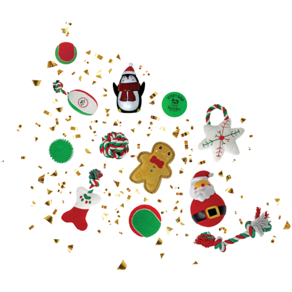 Spunky Pup Holiday Advent Calendar for Dogs - 25 Days of Toys