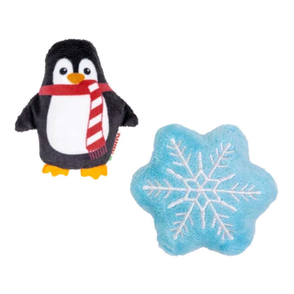 KONG Holiday Scrattles Penguin and Snowflake Cat Toy