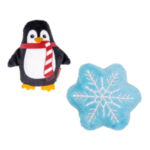 KONG Holiday Scrattles Penguin and Snowflake Cat Toy