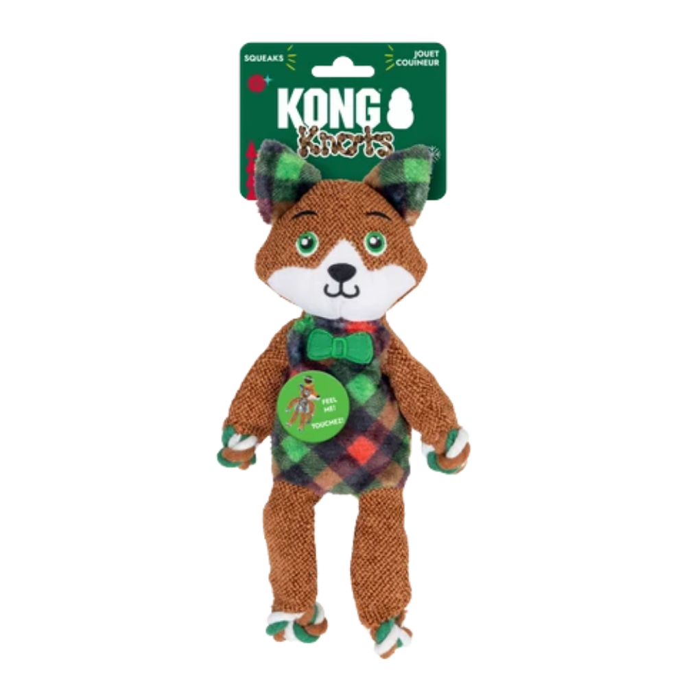 KONG Holiday Floppy Knots Dapper Fox - Small/Medium