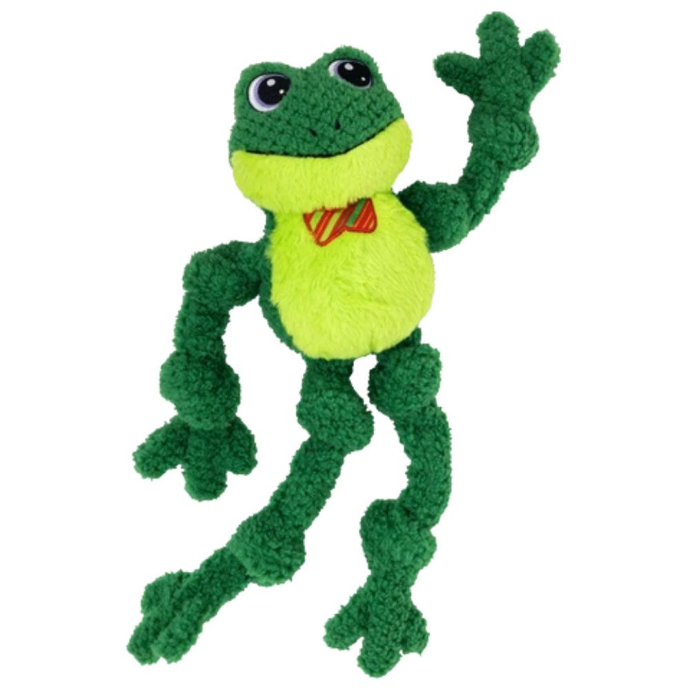 KONG Holiday Knots Bow Tie Frog - Large/X-Large