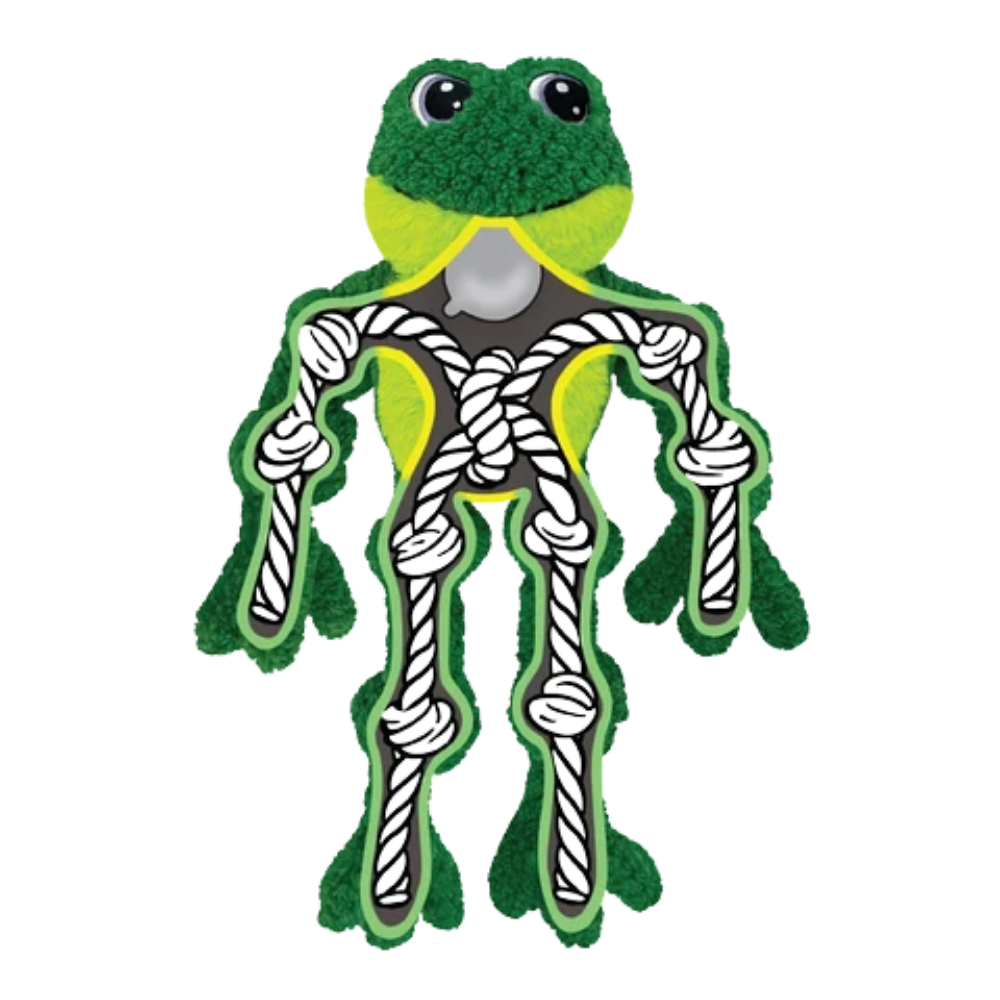 KONG Holiday Knots Bow Tie Frog - Large/X-Large