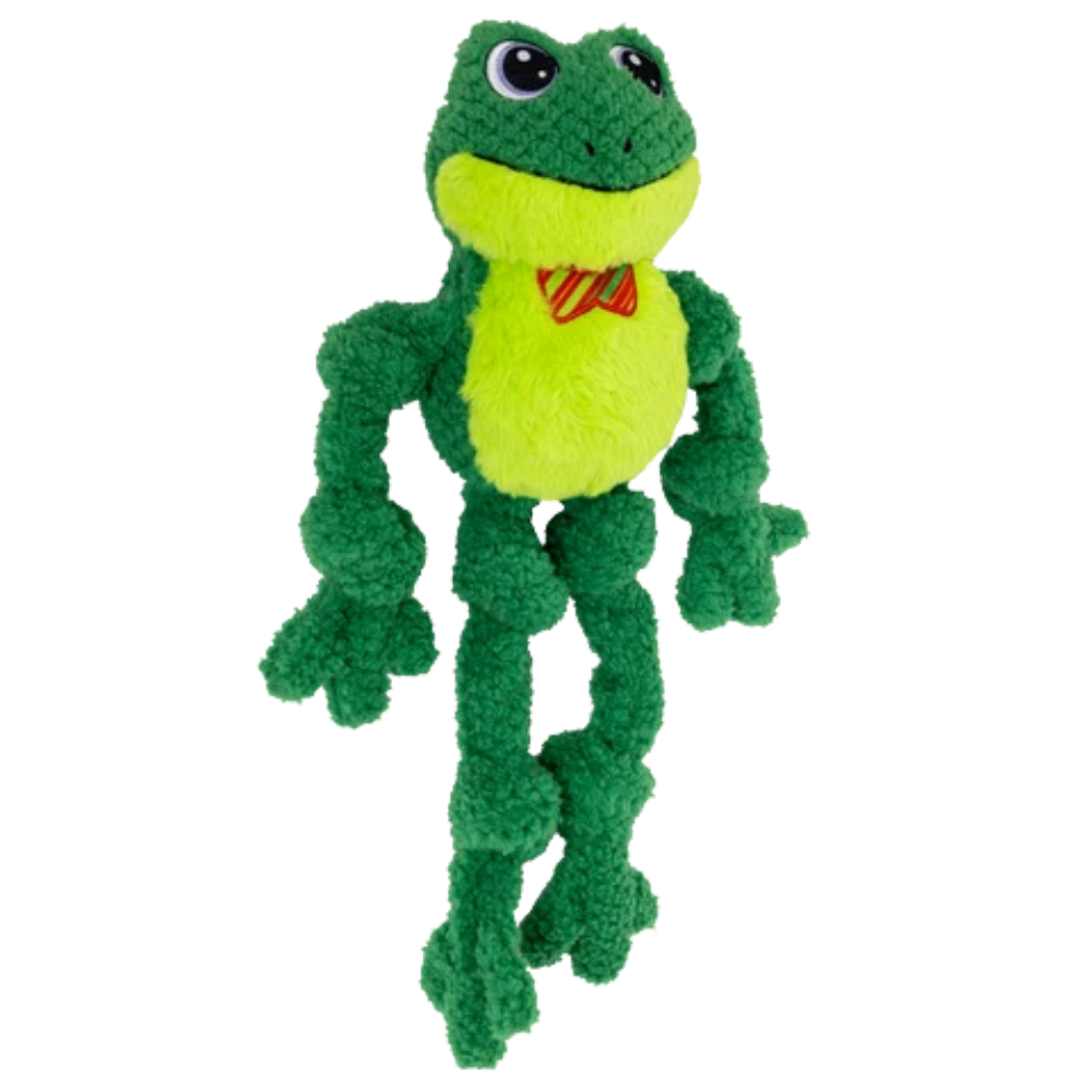 KONG Holiday Knots Bow Tie Frog - Large/X-Large