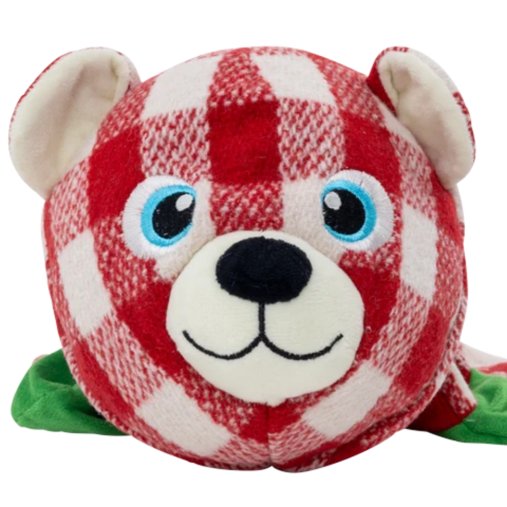 KONG Holiday Low Stuff Flanimalz Bear - Large/X-Large