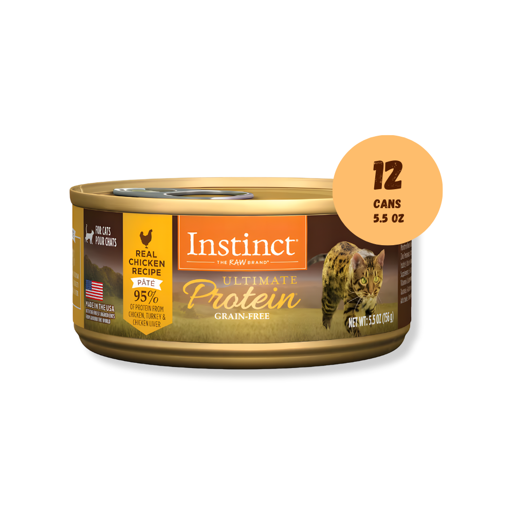 Instinct Ultimate Protein Grain-Free Chicken Pate for Cats (5.5 oz Cans)