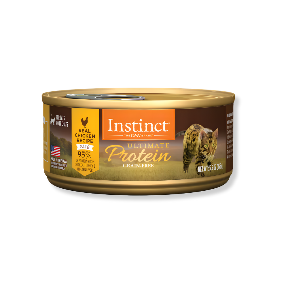 Instinct Ultimate Protein Grain-Free Chicken Pate for Cats (5.5 oz Cans)