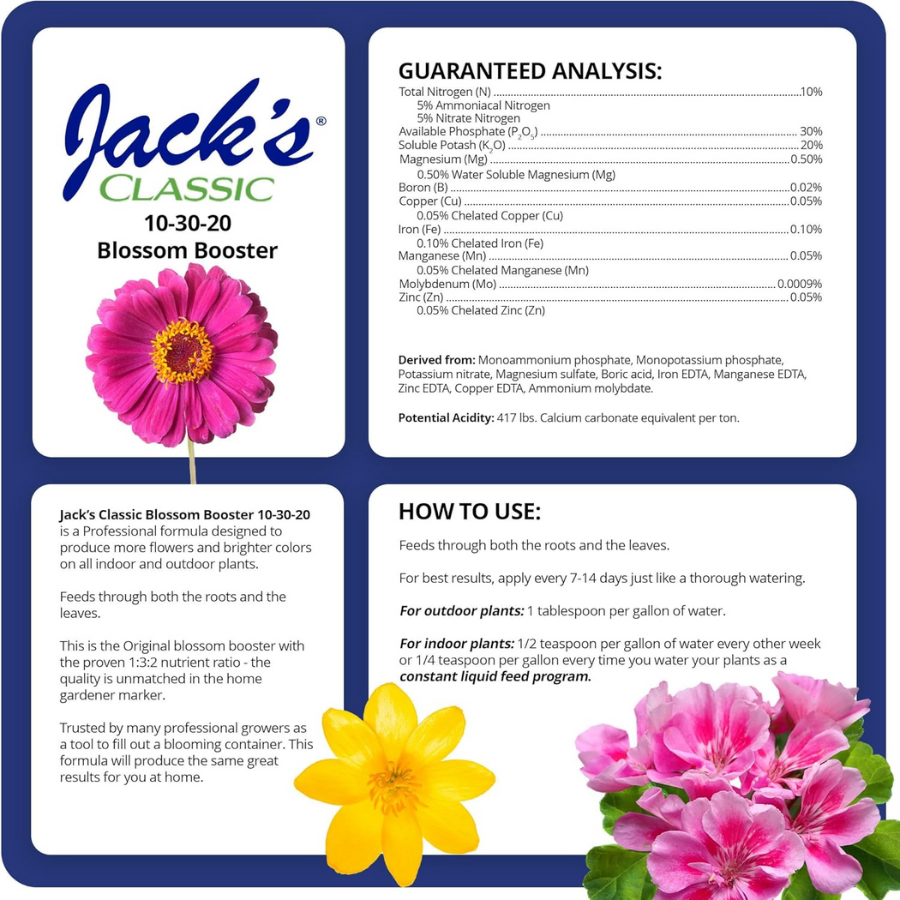 Jacks Classic Blossom Booster Fertilizer 10-30-20 - 1.5 lbs