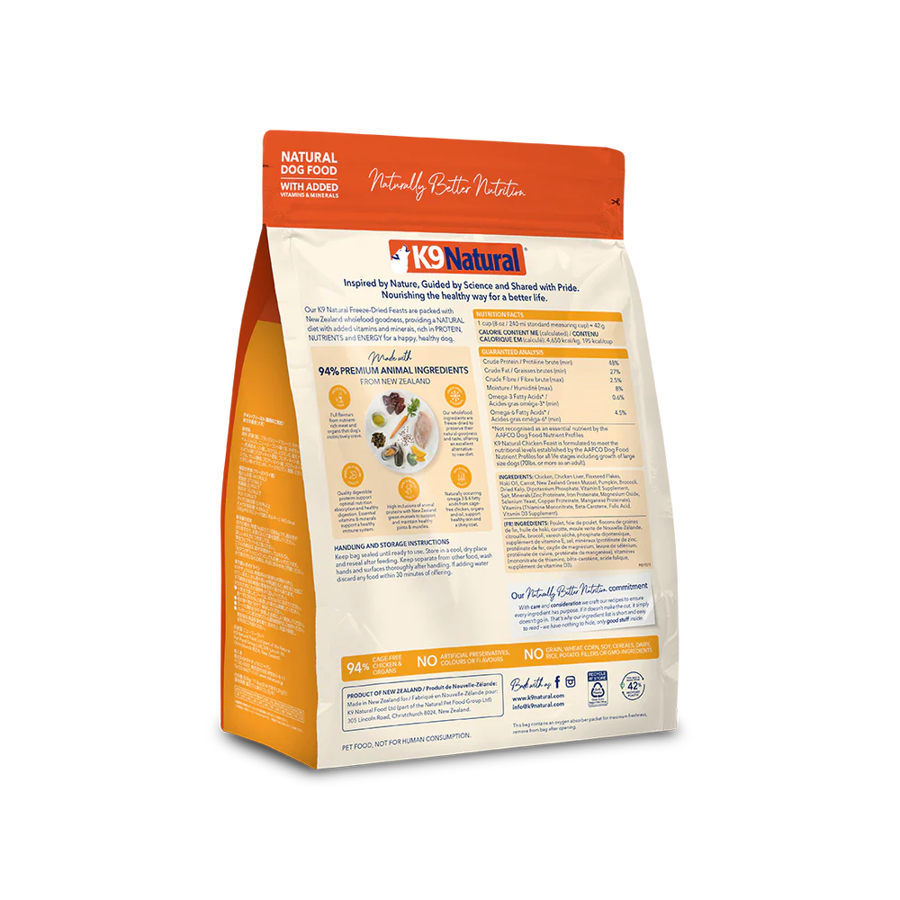 K9 Natural Chicken Feast Freeze-Dried Dog Food