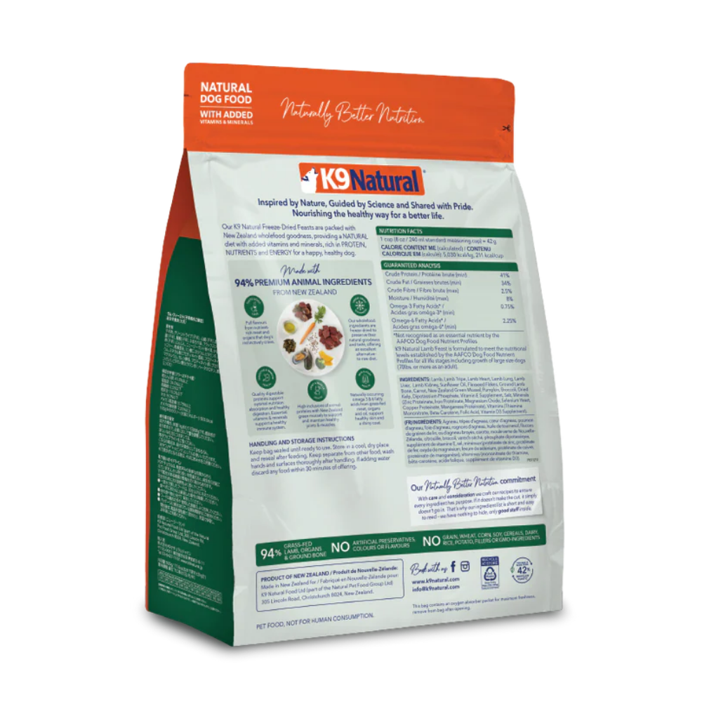 K9 Natural Lamb Feast Freeze-Dried Dog Food