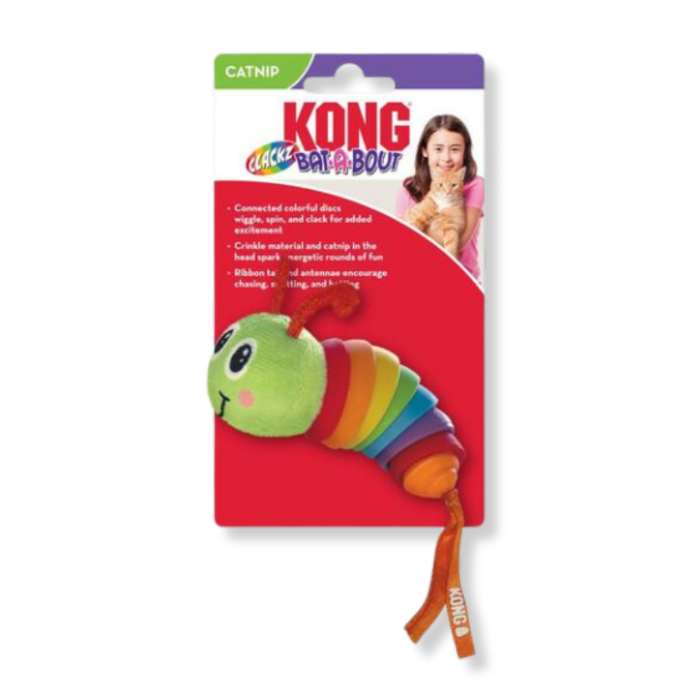Kong Bat-A-Bout Clackz Caterpillar Cat Toy