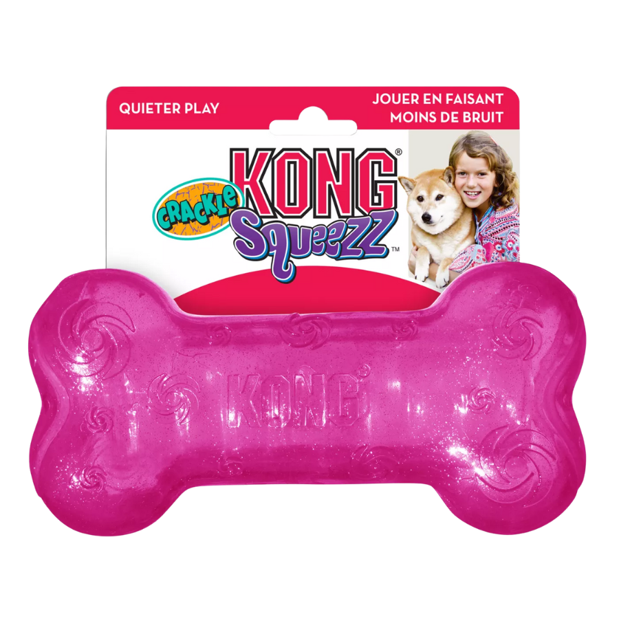 KONG Squeezz Crackle Bone - Medium (Color Varies)