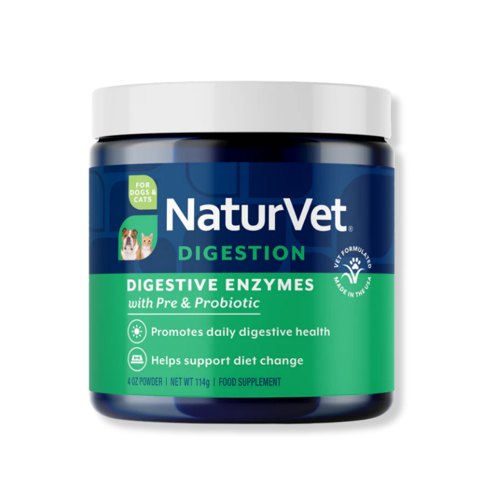 NaturVet Digestive Enzymes Powder for Dogs and Cats