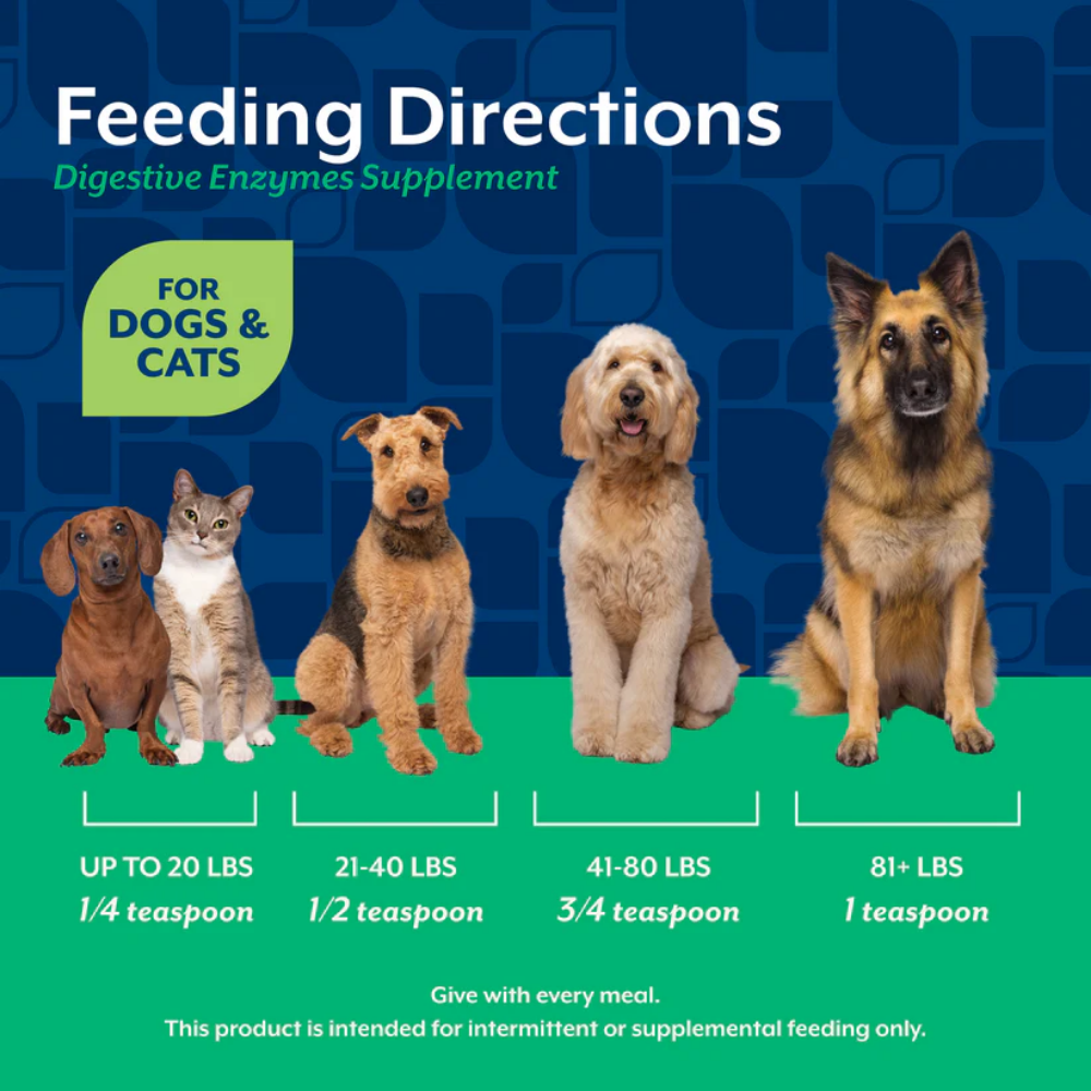 NaturVet Digestive Enzymes Powder for Dogs and Cats