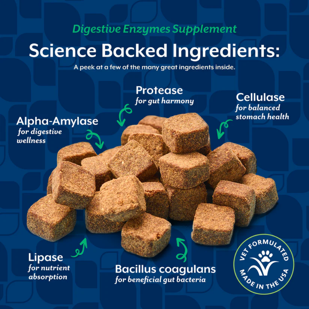 NaturVet Digestive Enzyme Dog Chews with Probiotics - 70 ct