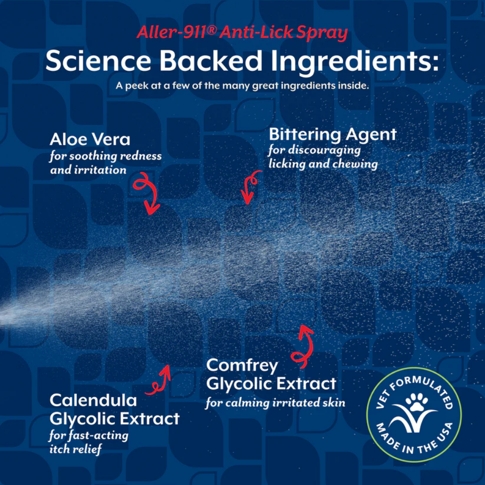 NaturVet Aller-911® Anti-Lick Spray for Dogs and Cats - 8 oz