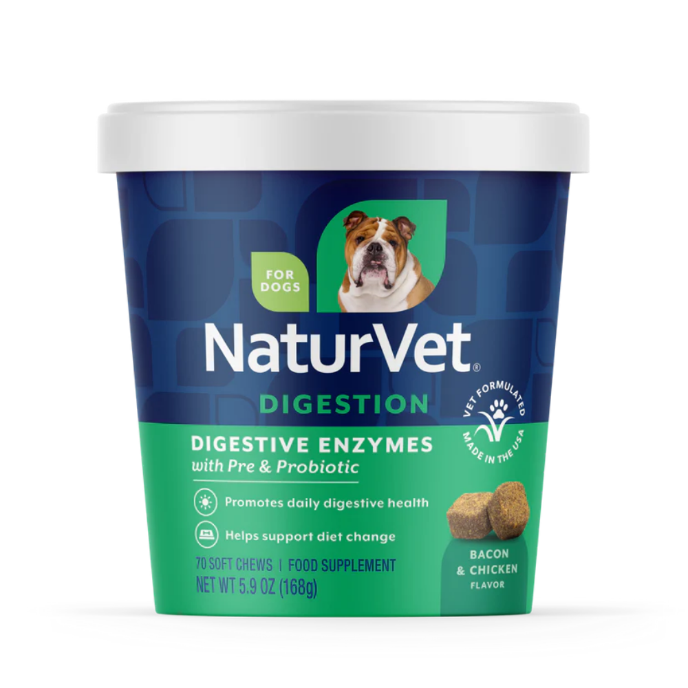 NaturVet Digestive Enzymes With Prebiotics and Probiotic