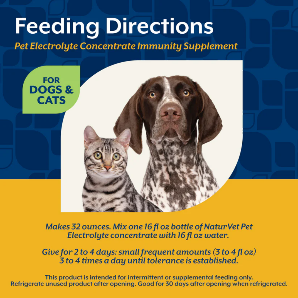 NaturVet Pet Electrolyte Concentrate for Dogs and Cats - 16 oz