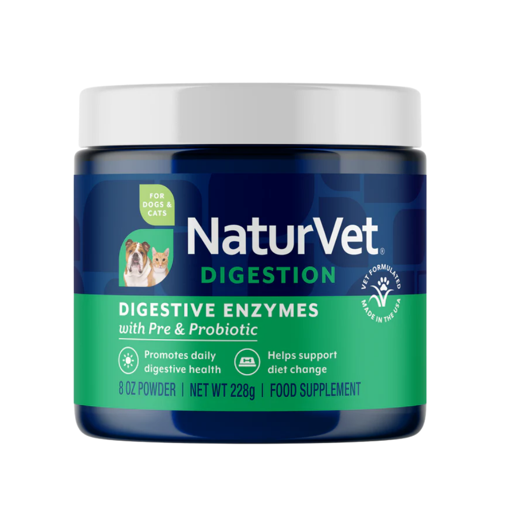 NaturVet Digestive Enzymes Powder for Dogs and Cats