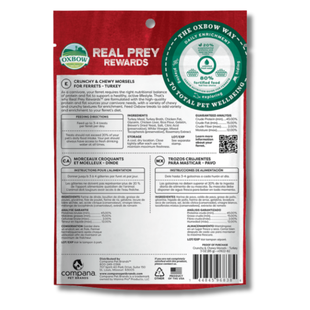 Oxbow Real Prey Rewards Turkey - 3 oz