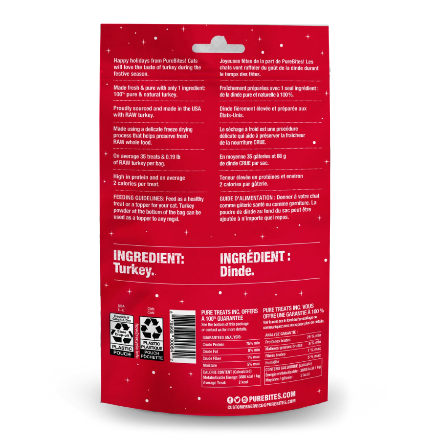 PureBites Holiday Turkey Snacks for Cats - 0.8 oz