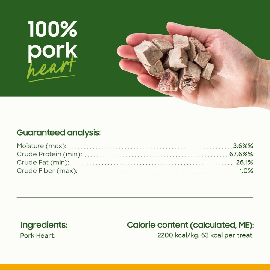 Small Batch Freeze-Dried Pork Hearts - 3.5 oz