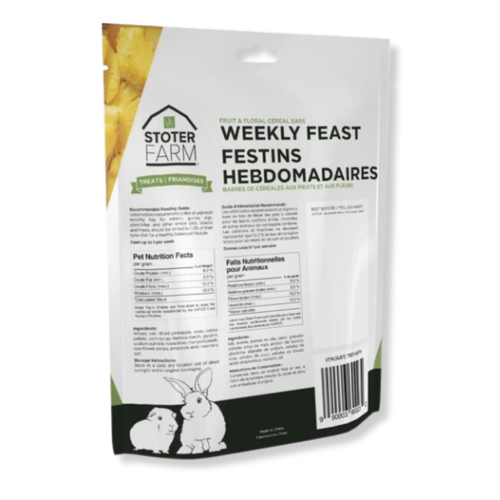 Stoter Farm Fruit and Floral Cereal Bars Weekly Feast Treats - 4 Pack