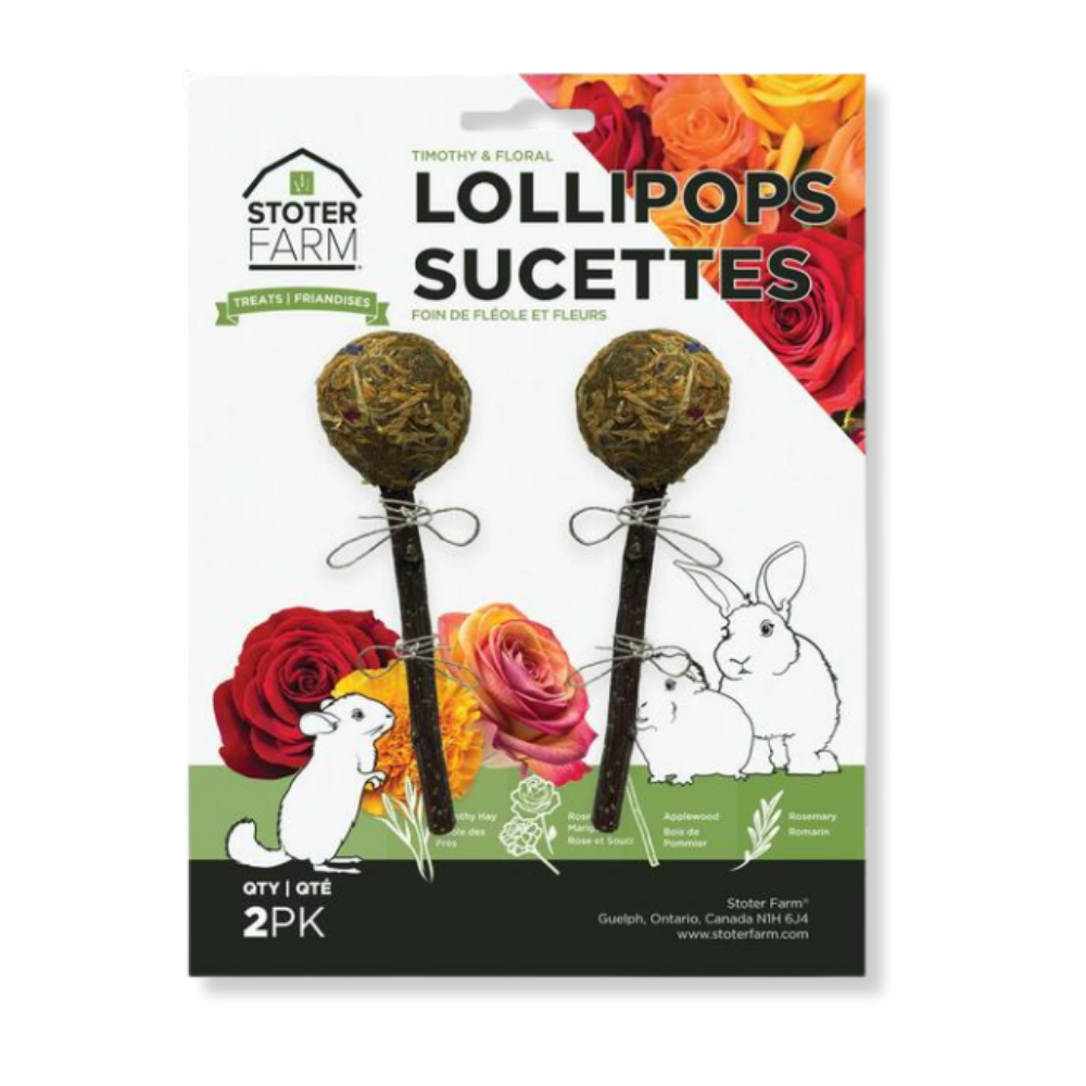 Stoter Farm Treats Timothy and Floral Lollipops - 2 Pack