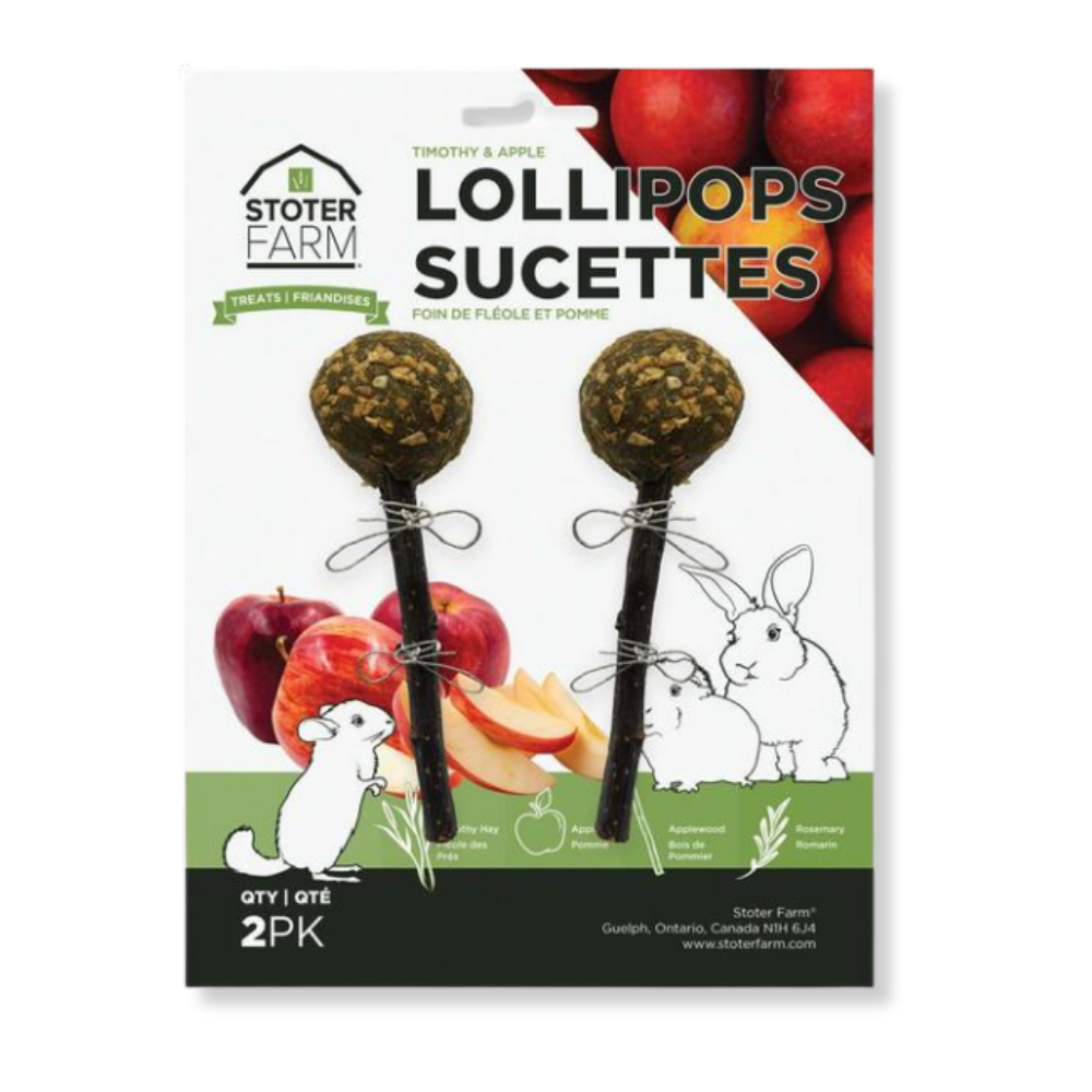 Stoter Farm Treats Timothy and Apple Lollipops - 2 Pack