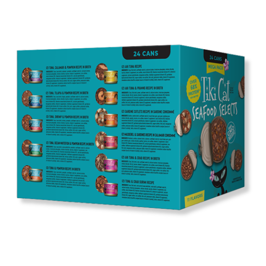 TikiCat Seafood Selects Mega Pack (24 Pack)