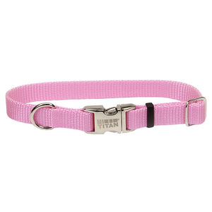 Coastal Titan Nylon Collar with Metal Buckle - Pink